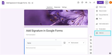 How to add an electronic signature to Google Forms .